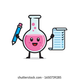 Laboratory glassware mascot character design