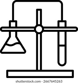 Laboratório de vidro no suporte de suporte ícone