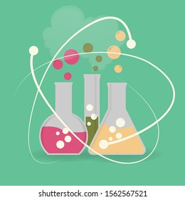 Laboratory glassware utensils with bubbles
