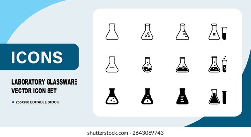 Laboratório de vidro conjunto vetor