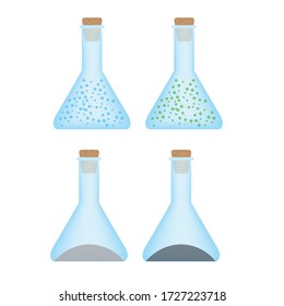 Laboratory glassware vector set isolated on white background