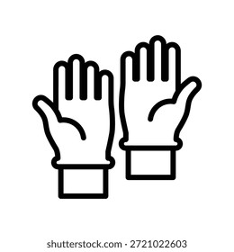 Icono de guantes de laboratorio, gráficos de Vector de línea