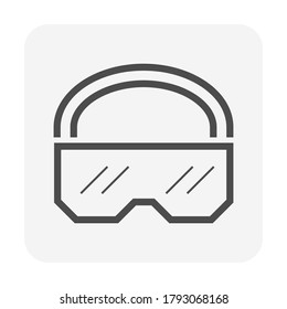 Diseño de icono vectorial de gafas de control de seguridad.
