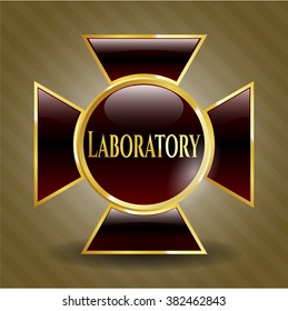 Laboratory gold badge or emblem