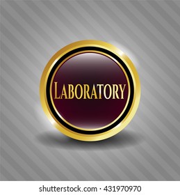 Laboratory golden emblem or badge