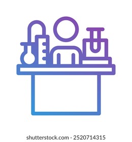 Laboratory gradient icons. can be used for research, science and universities. editable stroke, suitable for websites, UI and interfaces.