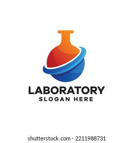 Diseño del icono del logotipo de degradado de laboratorio