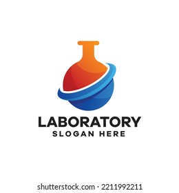 Diseño del icono del logotipo de degradado de laboratorio