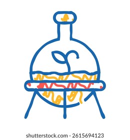 laboratory growth plant in flask doodle icon sketch vector. laboratory growth plant in flask sign. isolated symbol illustration