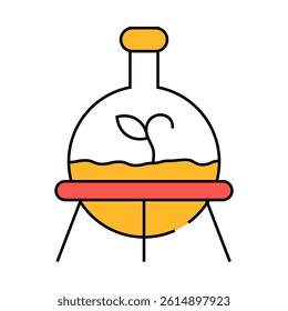laboratory growth plant in flask line icon vector. laboratory growth plant in flask sign. isolated symbol illustration