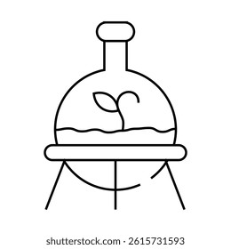 laboratory growth plant in flask line icon vector. laboratory growth plant in flask sign. isolated contour symbol black illustration