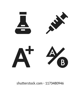 laboratory icon. 4 laboratory vector icons set. test results, testing and syringe icons for web and design about laboratory theme