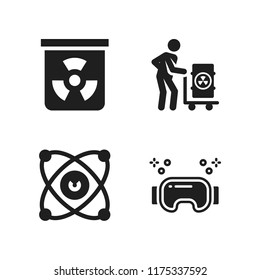 laboratory icon. 4 laboratory vector icons set. molecules, goggles and chemical icons for web and design about laboratory theme