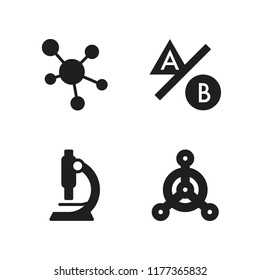 laboratory icon. 4 laboratory vector icons set. microscope, molecule and testing icons for web and design about laboratory theme
