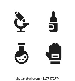 laboratory icon. 4 laboratory vector icons set. glove, tube and ampoule icons for web and design about laboratory theme