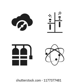 laboratory icon. 4 laboratory vector icons set. test tubes, oxygen tank and atomic theory icons for web and design about laboratory theme