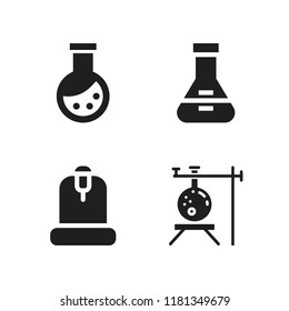 laboratory icon. 4 laboratory vector icons set. flask, tube and microscope icons for web and design about laboratory theme