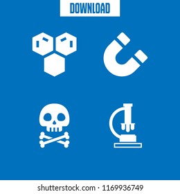 laboratory icon. 4 laboratory vector set. magnet, poison, microscope and molecule icons for web and design about laboratory theme