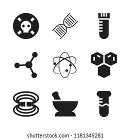 laboratory icon. 9 laboratory vector icons set. poison, magnetic field and dna icons for web and design about laboratory theme