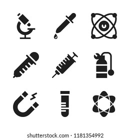laboratory icon. 9 laboratory vector icons set. magnet, microscope and oxygen tank icons for web and design about laboratory theme