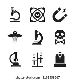 laboratory icon. 9 laboratory vector icons set. magnet, pharmacy icon and molecules icons for web and design about laboratory theme