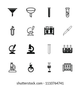 Laboratory icon. collection of 16 laboratory filled and outline icons such as test tube, microscope, filter, heart test tube. editable laboratory icons for web and mobile.