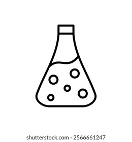 laboratory icon,
flask with bubbling liquid, reflecting scientific discovery, ideal for educational materials or sciencerelated designs.