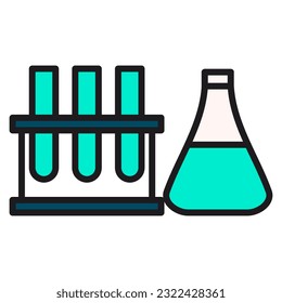 laboratory icon flat color style in black outline