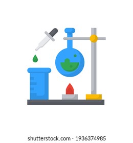 Laboratory icon flat color vector