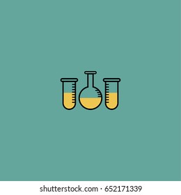 Laboratory icon, isolated, blue background