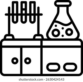 Ilustração do vetor da linha do ícone do laboratório