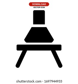 Icono de laboratorio o logotipo símbolo de signo aislado Ilustración vectorial - Iconos vectoriales de estilo negro de alta calidad
