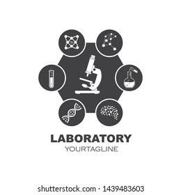 laboratory icon logo vector illustration design template