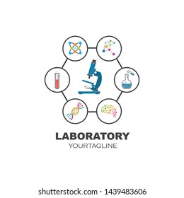 laboratory icon logo vector illustration design template