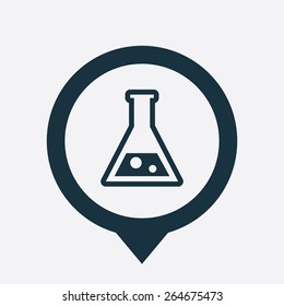 laboratory icon map pin on white background 