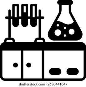 Laboratory Icon Mixed Vector Illustration