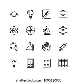 Laboratory icon set. Collection of high quality black outline logo for web site design and mobile apps. Vector illustration on a white background.