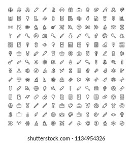 Laboratory icon set. Collection of high quality black outline logo for web site design and mobile apps. Vector illustration on a white background.