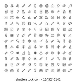 Laboratory icon set. Collection of high quality black outline logo for web site design and mobile apps. Vector illustration on a white background.