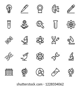 Laboratory icon set. Collection of high quality black outline logo for web site design and mobile apps. Vector illustration on a white background.