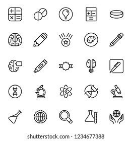 Laboratory icon set. Collection of high quality black outline logo for web site design and mobile apps. Vector illustration on a white background.