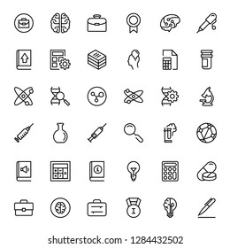 Laboratory icon set. Collection of high quality black outline logo for web site design and mobile apps. Vector illustration on a white background.