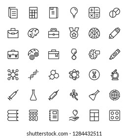 Laboratory icon set. Collection of high quality black outline logo for web site design and mobile apps. Vector illustration on a white background.