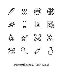 Laboratory icon set. Collection of high quality black outline logo for web site design and mobile apps. Vector illustration on a white background.