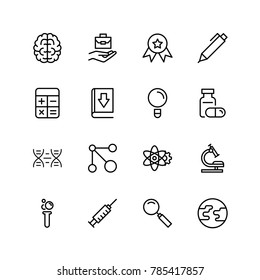 Laboratory icon set. Collection of high quality black outline logo for web site design and mobile apps. Vector illustration on a white background.
