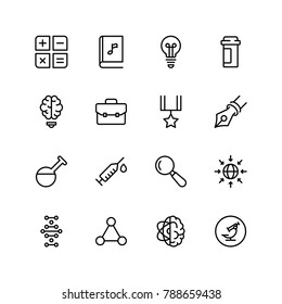 Laboratory icon set. Collection of high quality black outline logo for web site design and mobile apps. Vector illustration on a white background.