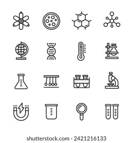 Laboratory icon set isolated on white