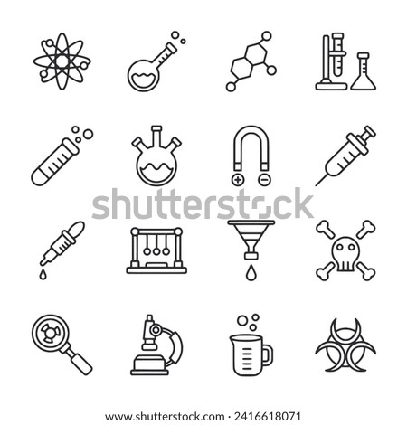 Laboratory icon set isolated on white