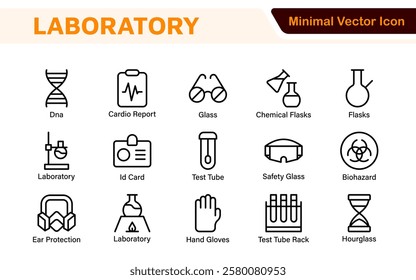 Laboratory Icon Set. A meticulously designed collection of icons for scientific research, experimentation, and research presentations to convey professionalism and innovation.