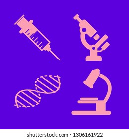 laboratory icon set with microscope, syringe and dna vector illustration